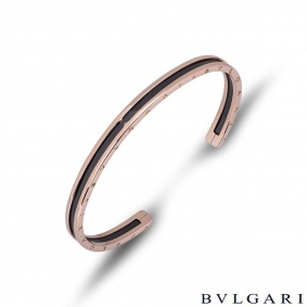 Bvlgari Rose Gold & Ceramic B.Zero1 Cuff Bracelet